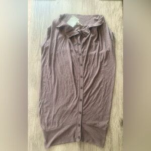 Anthropologie Bordeaux Brown/Purple Sleeveless Button Up Dress Size Small